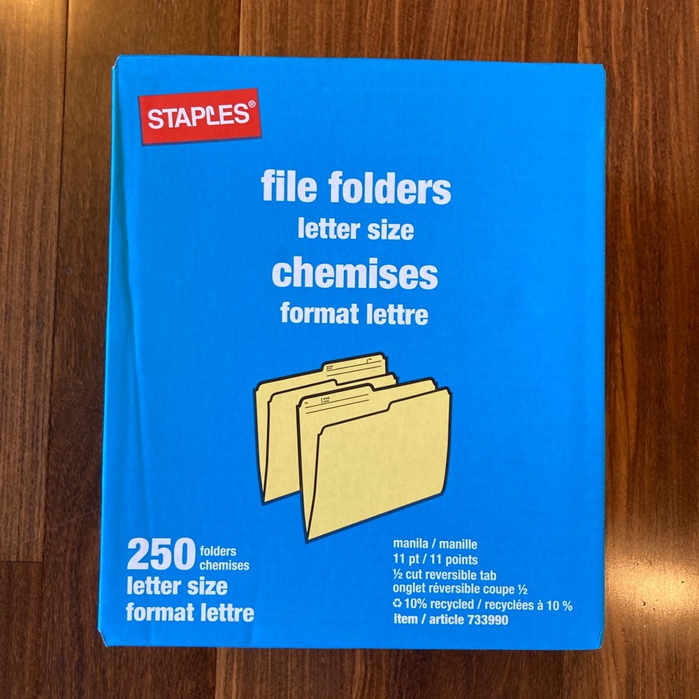 NEW 250 File Folders